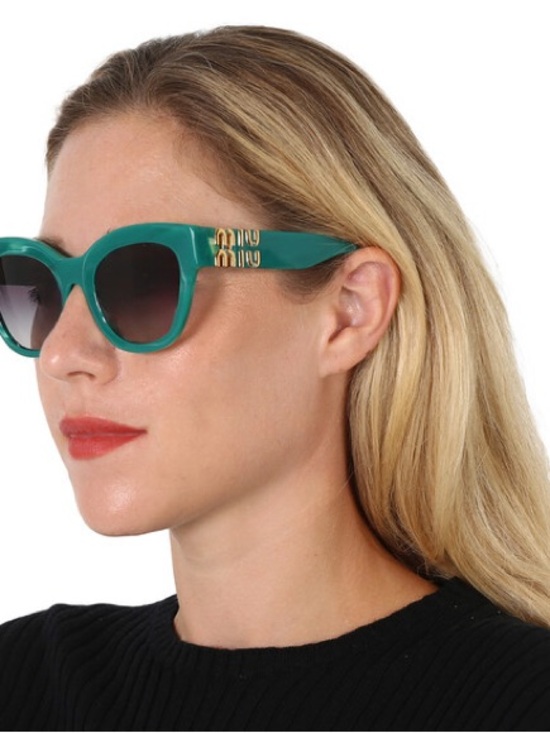 Miu Miu Accessories - Miu Miu Green Sunglasses with Gold Logo